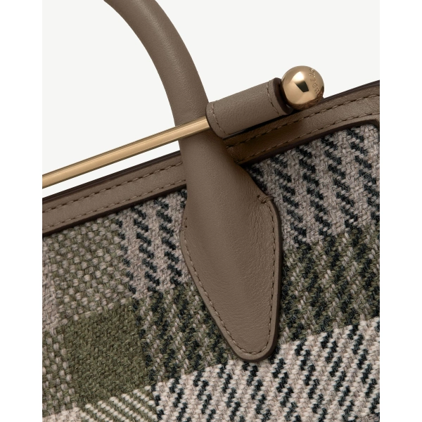 Strathberry Mini Tote in Strathberry Tartan Taupe, view 6 | Crossbody Bag