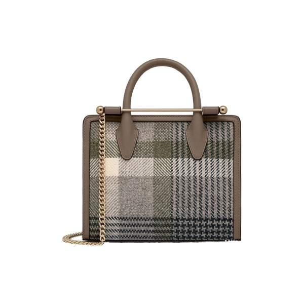 Mini Tote in Strathberry Tartan Taupe
