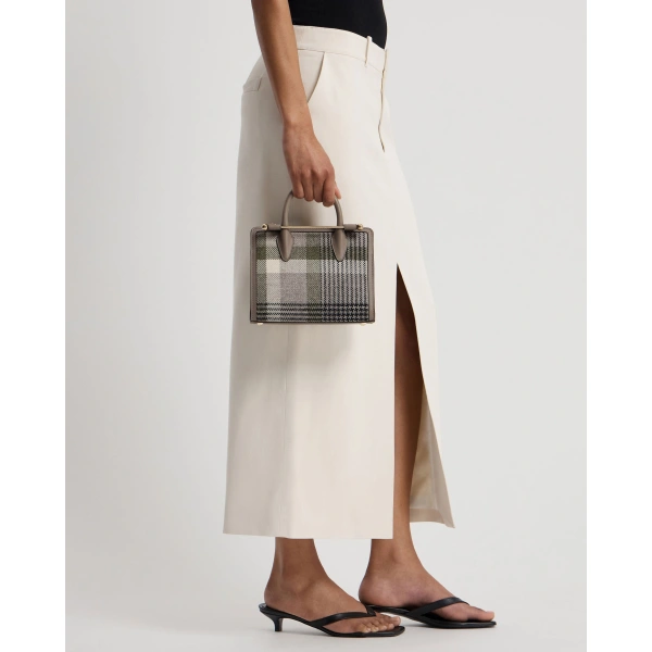 Strathberry Mini Tote in Strathberry Tartan Taupe, view 9 | Crossbody Bag