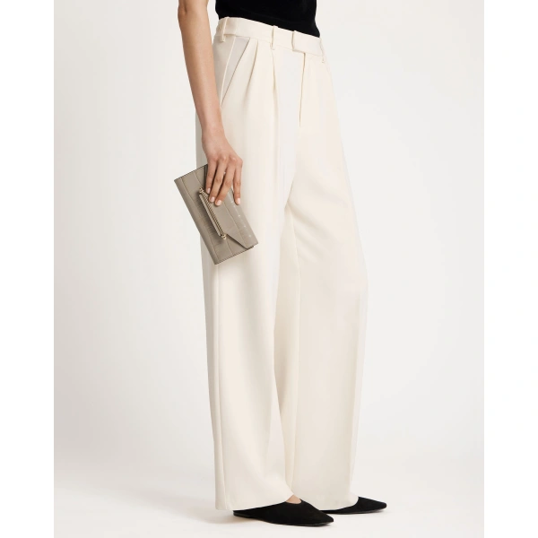 Strathberry Multrees Chain Wallet in Croc-embossed Leather Light Taupe, view 8 | Crossbody Bag