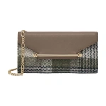 Strathberry Multrees Chain Wallet in Strathberry Tartan Taupe | Crossbody Bag