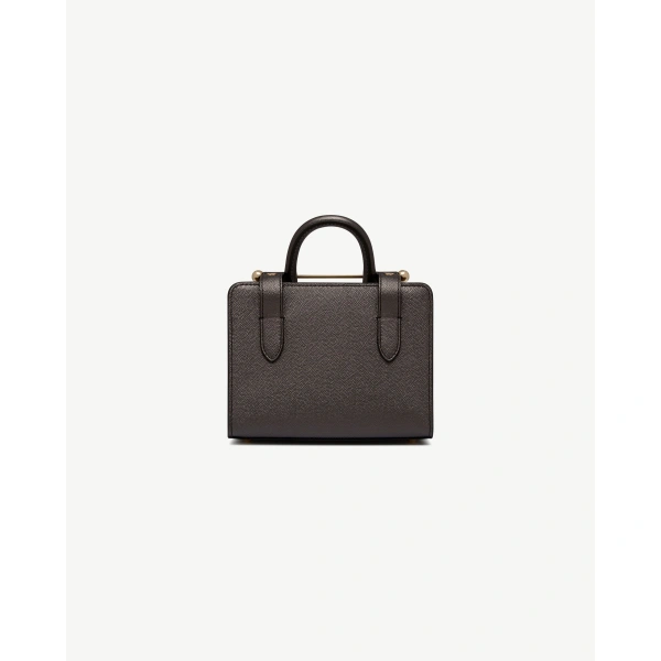 Strathberry Nano Tote in Metallic Anthracite Caviar, view 4 | Tote Bag