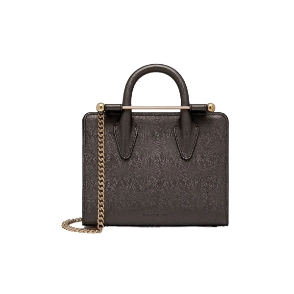 Nano Tote in Metallic Anthracite Caviar