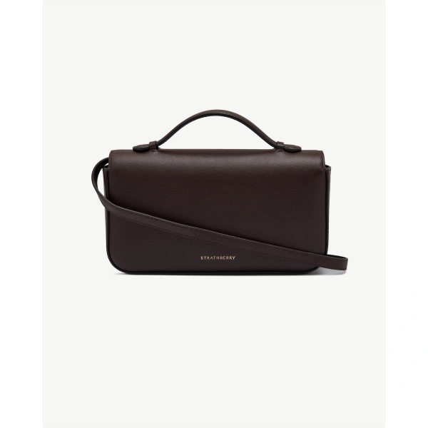 Strathberry Nocturn Clutch in Espresso, view 4 | Crossbody Bag
