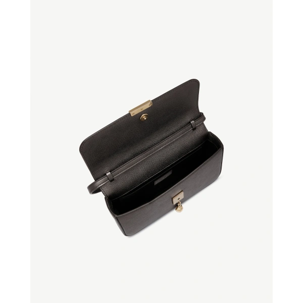 Strathberry Nocturn Clutch in Metallic Anthracite Caviar, view 5 | Crossbody Bag