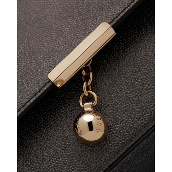 Strathberry Nocturn Clutch in Metallic Anthracite Caviar, view 6 | Crossbody Bag