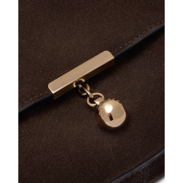 Strathberry Nocturn Midi in Espresso Suede, view 6 | Crossbody Bag