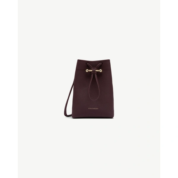 Strathberry Osette Midi Pouch in Burgundy, view 2 | Clutch Bag