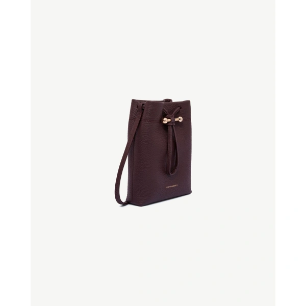Strathberry Osette Midi Pouch in Burgundy, view 3 | Clutch Bag