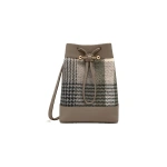 Strathberry Osette Midi Pouch in Strathberry Tartan Taupe | Clutch Bag