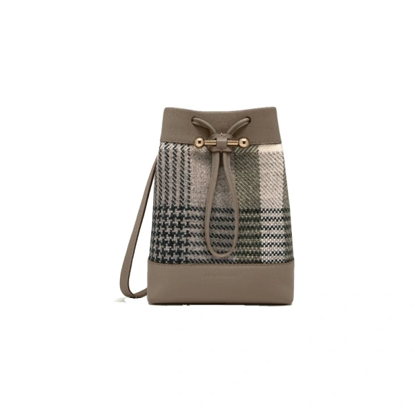 Osette Midi Pouch in Strathberry Tartan Taupe