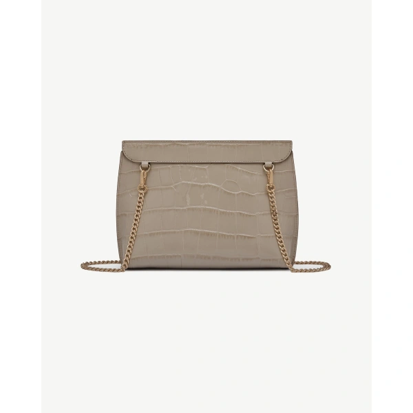 Strathberry Stylist in Croc-embossed Leather Light Taupe, view 4 | Crossbody Bag