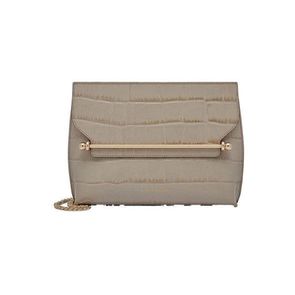Stylist in Croc-embossed Leather Light Taupe