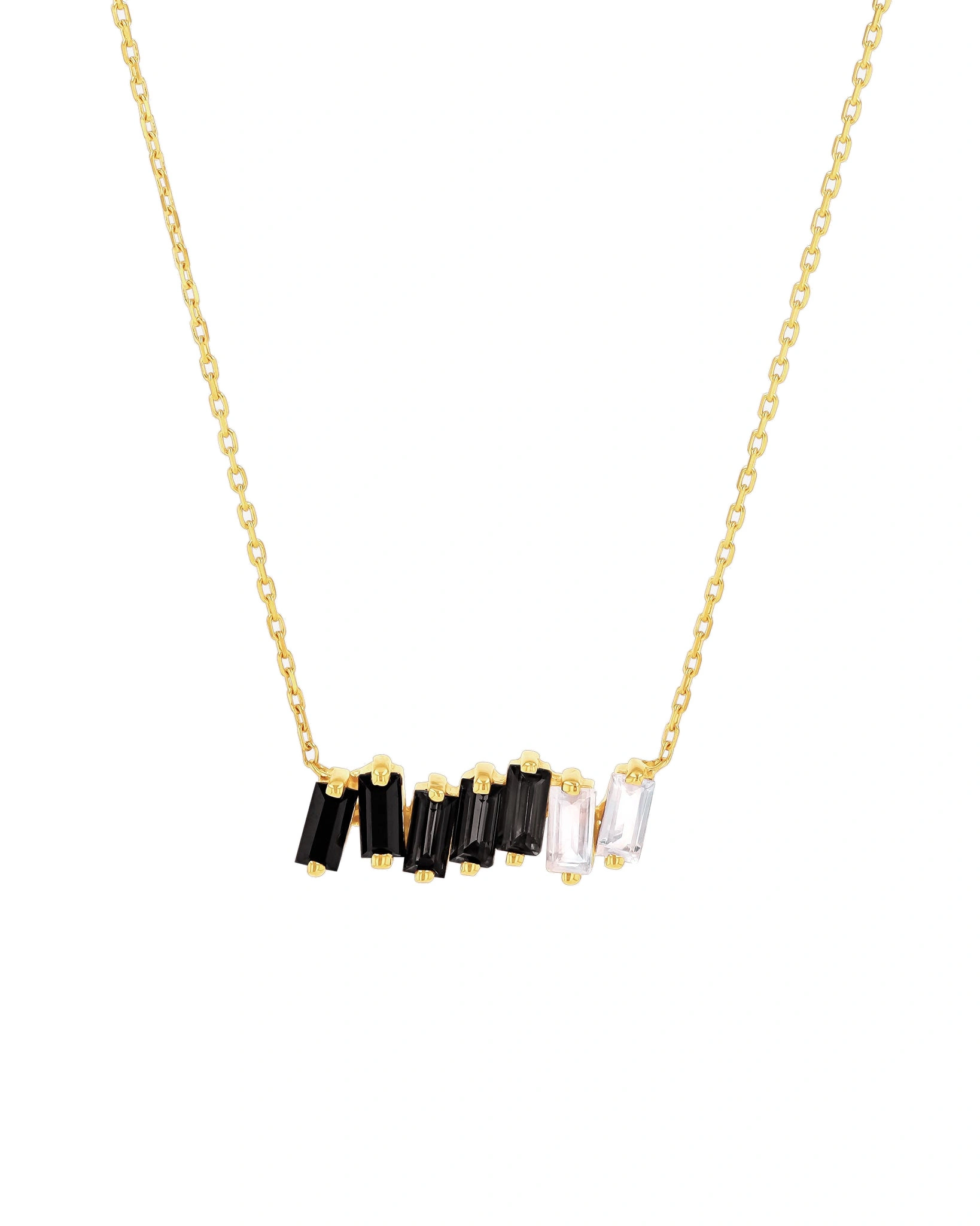 Suzanne Kalan Amalfi Black Ombre Bar Pendant in 14K Yellow Gold Suzanne Kalan Amalfi Black Ombre Bar Pendant in 14K Yellow Gold | Fine Necklaces | Coveti