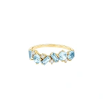 Suzanne Kalan Amalfi Blend Blue Topaz Half Band in 14K Yellow Gold | Fine Rings | Coveti