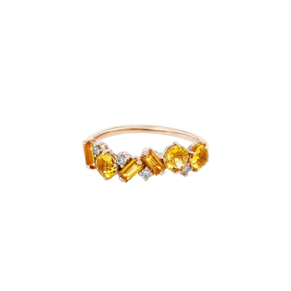 Amalfi Blend Half Band in 14K Rose Gold, Citrine
