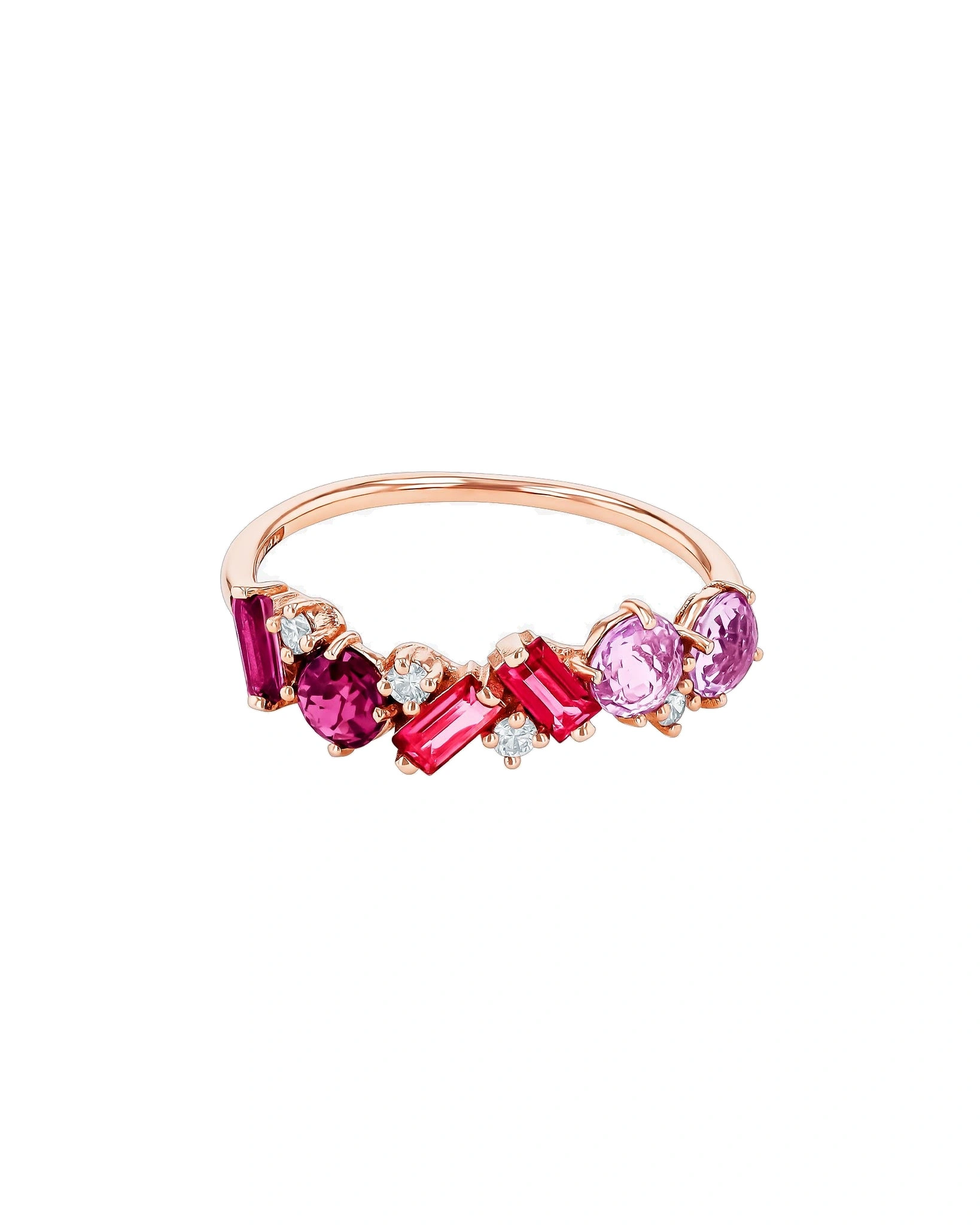 Suzanne Kalan Amalfi Blend Half Band in 14K Rose Gold, Red Ombre Suzanne Kalan Amalfi Blend Half Band in 14K Rose Gold, Red Ombre | Fine Rings | Coveti