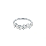 Suzanne Kalan Amalfi Blend Half Band in 14K White Gold, White Topaz | Fine Rings | Coveti