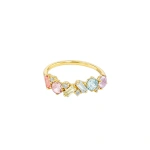 Suzanne Kalan Amalfi Blend Half Band in 14K Yellow Gold, Pastel | Fine Rings | Coveti