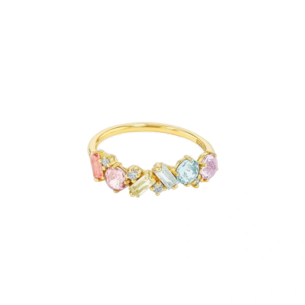Amalfi Blend Half Band in 14K Yellow Gold, Pastel