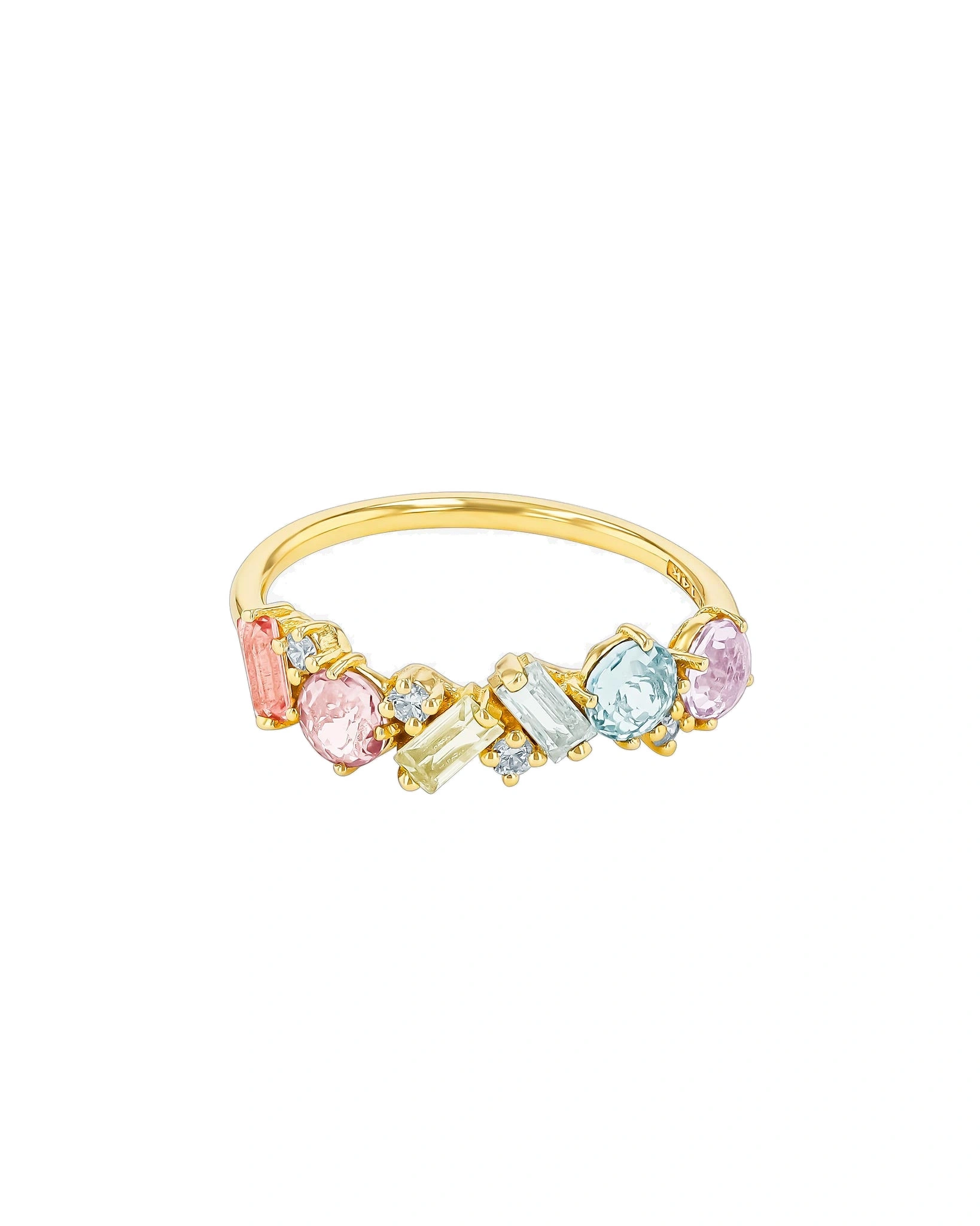 Suzanne Kalan Amalfi Blend Pastel Half Band in 14K Yellow Gold Suzanne Kalan Amalfi Blend Pastel Half Band in 14K Yellow Gold | Fine Rings | Coveti