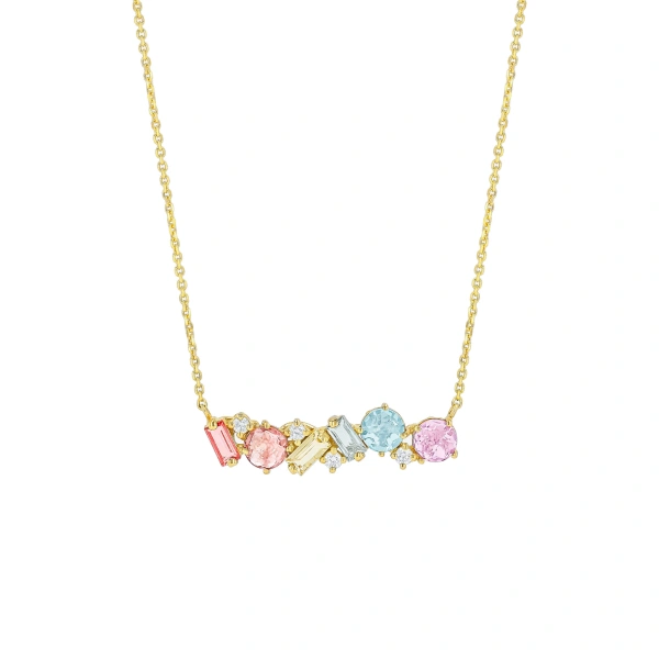Suzanne Kalan Amalfi Blend Pastel Pendant in 14K Yellow Gold | Fine Necklaces | Coveti