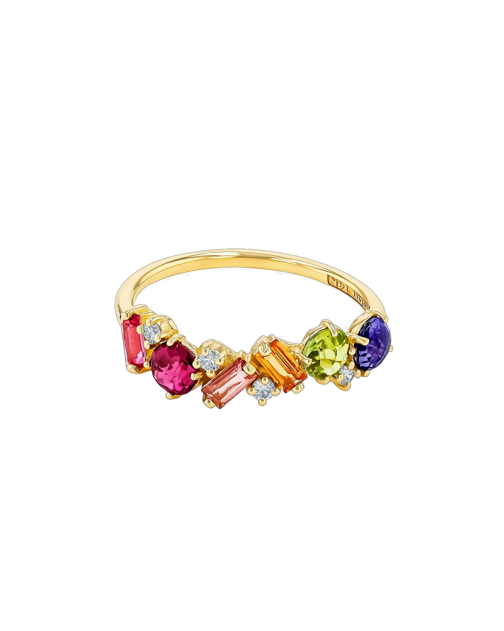 Suzanne Kalan Amalfi Blend Rainbow Half Band in 14K Yellow Gold Suzanne Kalan Amalfi Blend Rainbow Half Band in 14K Yellow Gold | Fine Rings | Coveti
