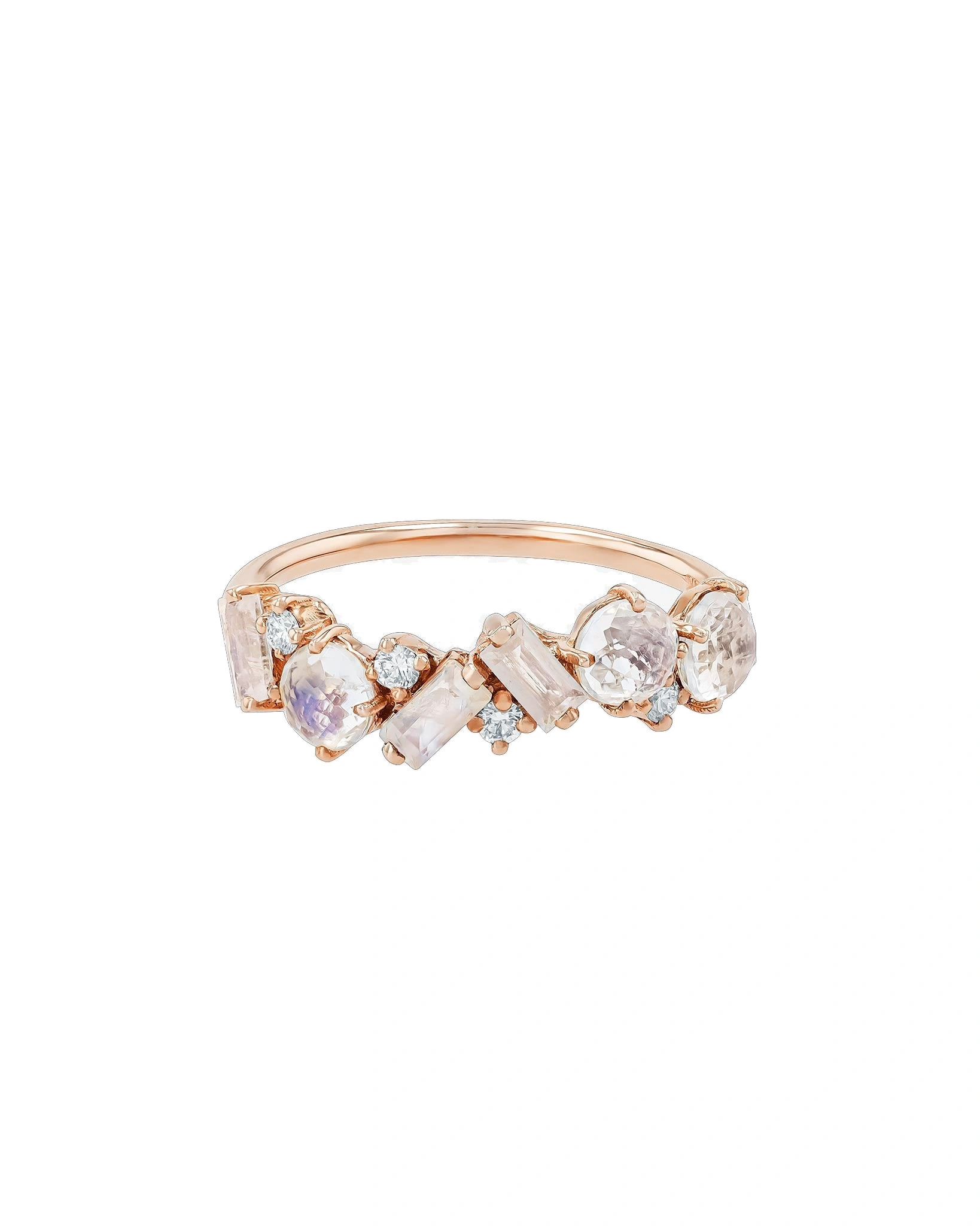 Suzanne Kalan Amalfi Blend Rainbow Moonstone Half Band in 14K Yellow Gold Suzanne Kalan Amalfi Blend Rainbow Moonstone Half Band in 14K Yellow Gold | Fine Rings | Coveti