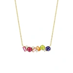 Suzanne Kalan Amalfi Blend Rainbow Pendant in 14K Yellow Gold | Fine Necklaces | Coveti