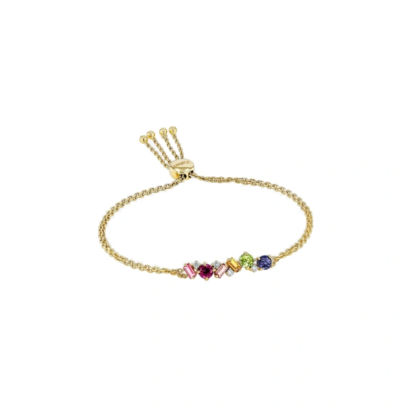Suzanne Kalan Amalfi Blend Rainbow Pulley Bracelet in 14K Yellow Gold | Fine Bracelets | Coveti