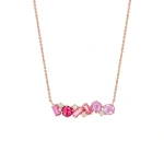 Suzanne Kalan Amalfi Blend Red Ombre Pendant in 14K Rose Gold | Fine Necklaces | Coveti