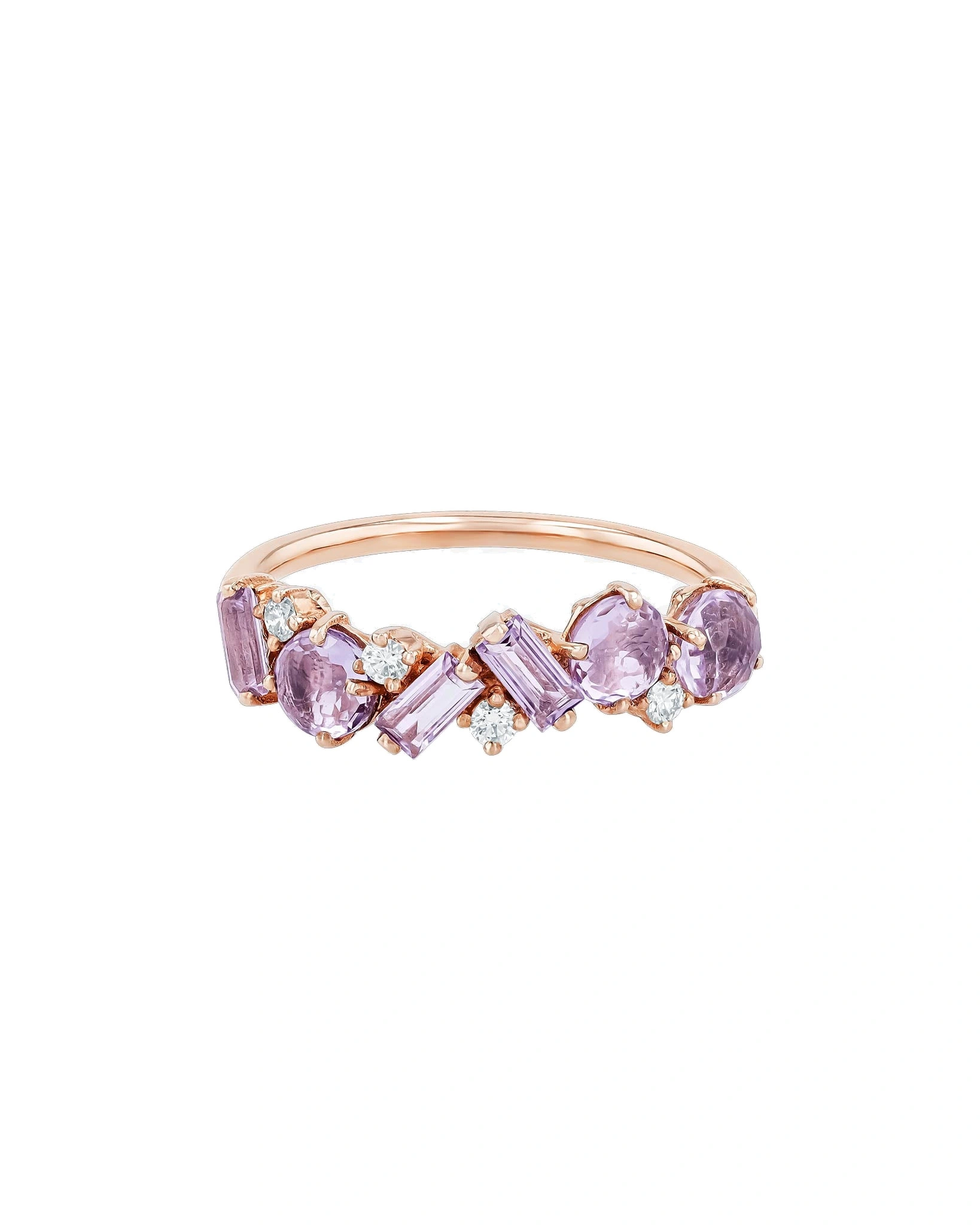 Suzanne Kalan Amalfi Blend Rose De France Half Band in 14K Rose Gold Suzanne Kalan Amalfi Blend Rose De France Half Band in 14K Rose Gold | Fine Rings | Coveti