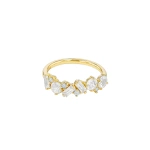 Suzanne Kalan Amalfi Blend White Topaz Half Band in 14K Yellow Gold | Fine Rings | Coveti