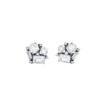 Suzanne Kalan Amalfi Blossom Studs in 14K White Gold, White Topaz | Fine Earrings | Coveti