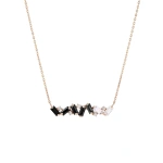 Suzanne Kalan Amalfi Burst Bar Pendant in 14K Rose Gold, Black Ombre | Fine Necklaces | Coveti