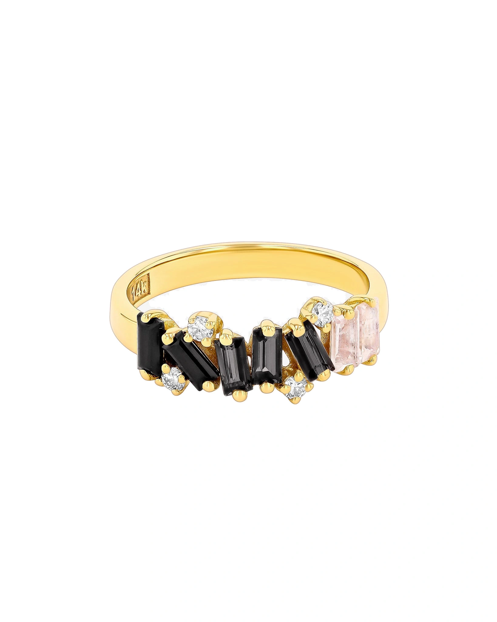Suzanne Kalan Amalfi Burst Black Ombre Half Band in 14K Yellow Gold Suzanne Kalan Amalfi Burst Black Ombre Half Band in 14K Yellow Gold | Fine Rings | Coveti