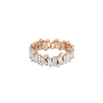 Suzanne Kalan Amalfi Burst Eternity Band in 14K Rose Gold, White Topaz | Fine Rings | Coveti