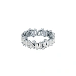 Suzanne Kalan Amalfi Burst Eternity Band in 14K White Gold, White Topaz | Fine Rings | Coveti