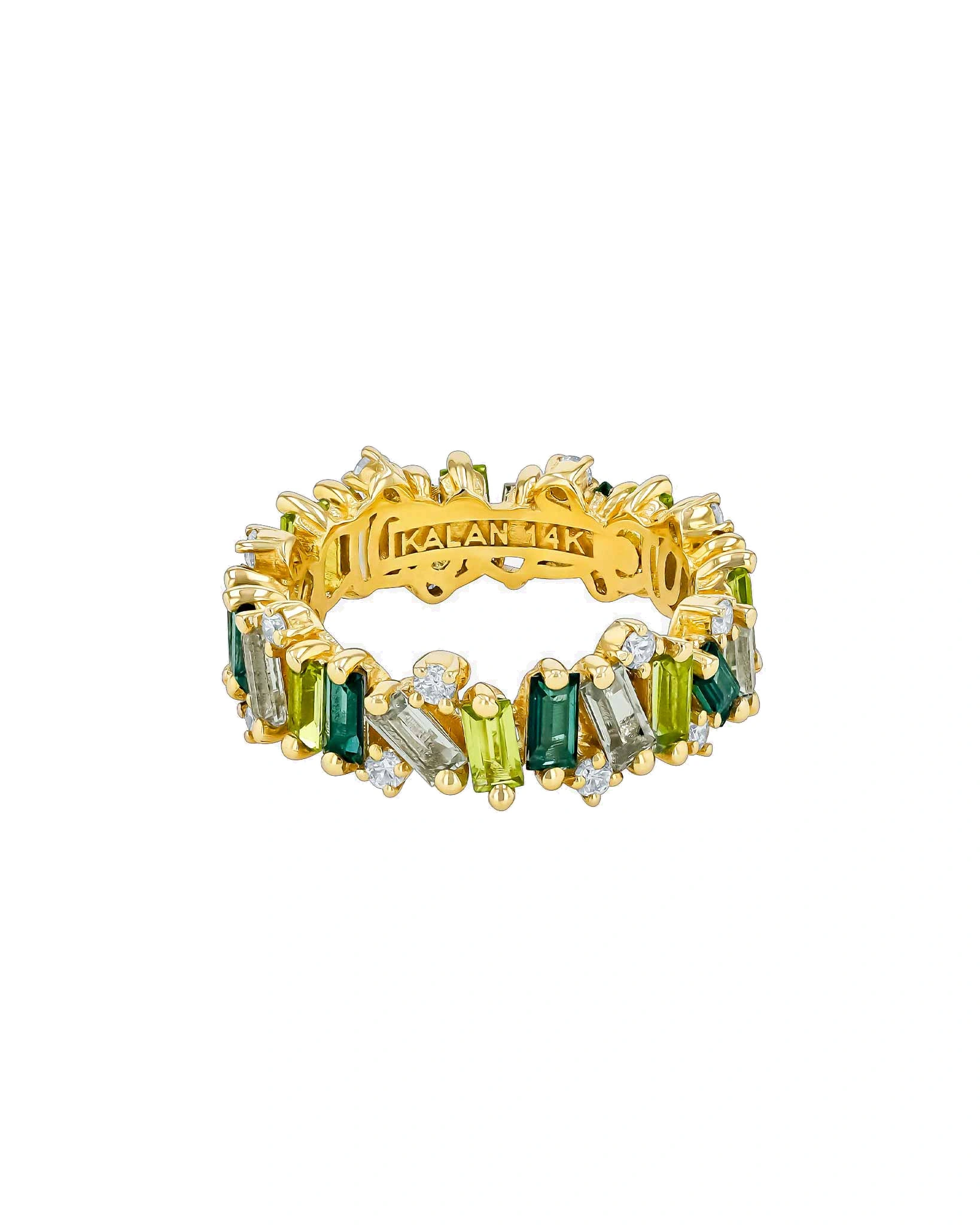 Suzanne Kalan Amalfi Burst Eternity Band in 14K Yellow Gold, Green Mix Suzanne Kalan Amalfi Burst Eternity Band in 14K Yellow Gold, Green Mix | Fine Rings | Coveti