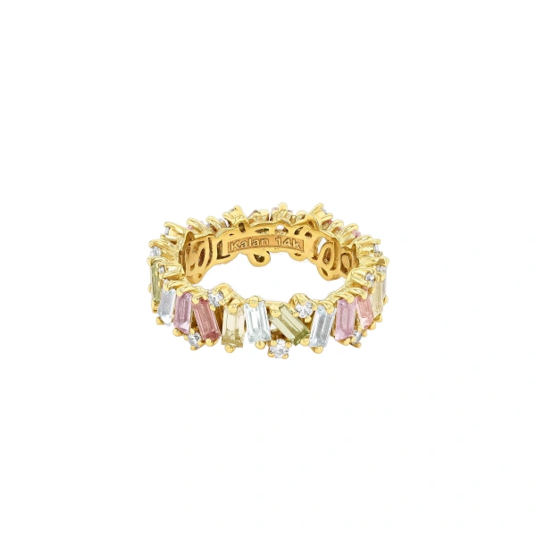 Amalfi Burst Eternity Band in 14K Yellow Gold, Pastel