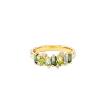 Suzanne Kalan Amalfi Burst Green Mix Half Band in 14K Yellow Gold | Fine Rings | Coveti