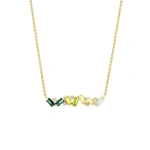 Suzanne Kalan Amalfi Burst Green Ombre Bar Pendant in 14K Yellow Gold | Fine Necklaces | Coveti
