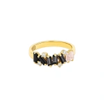 Suzanne Kalan Amalfi Burst Half Band in 14K Yellow Gold, Black Ombre | Fine Rings | Coveti