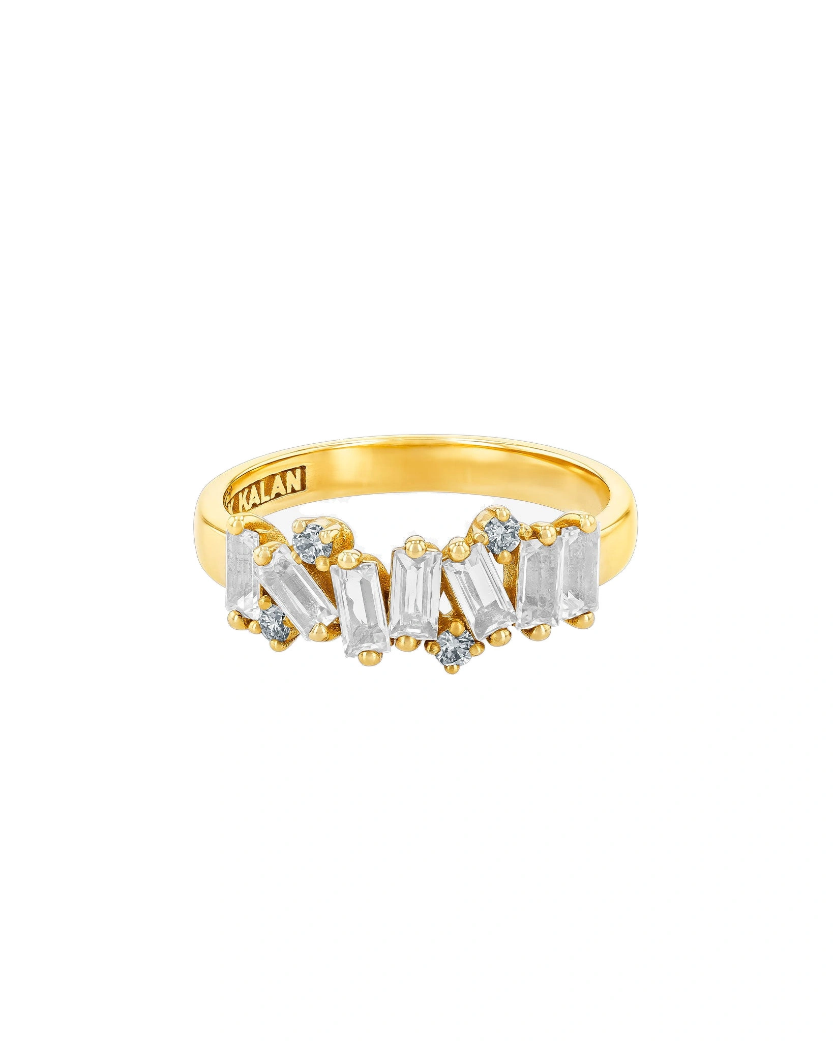 Suzanne Kalan Amalfi Burst Half Band in 14K Yellow Gold, White Topaz Suzanne Kalan Amalfi Burst Half Band in 14K Yellow Gold, White Topaz | Fine Rings | Coveti