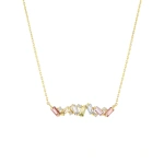 Suzanne Kalan Amalfi Burst Pastel Bar Pendant in 14K Yellow Gold | Fine Necklaces | Coveti
