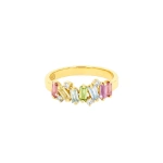Suzanne Kalan Amalfi Burst Pastel Half Band in 14K Yellow Gold | Fine Rings | Coveti