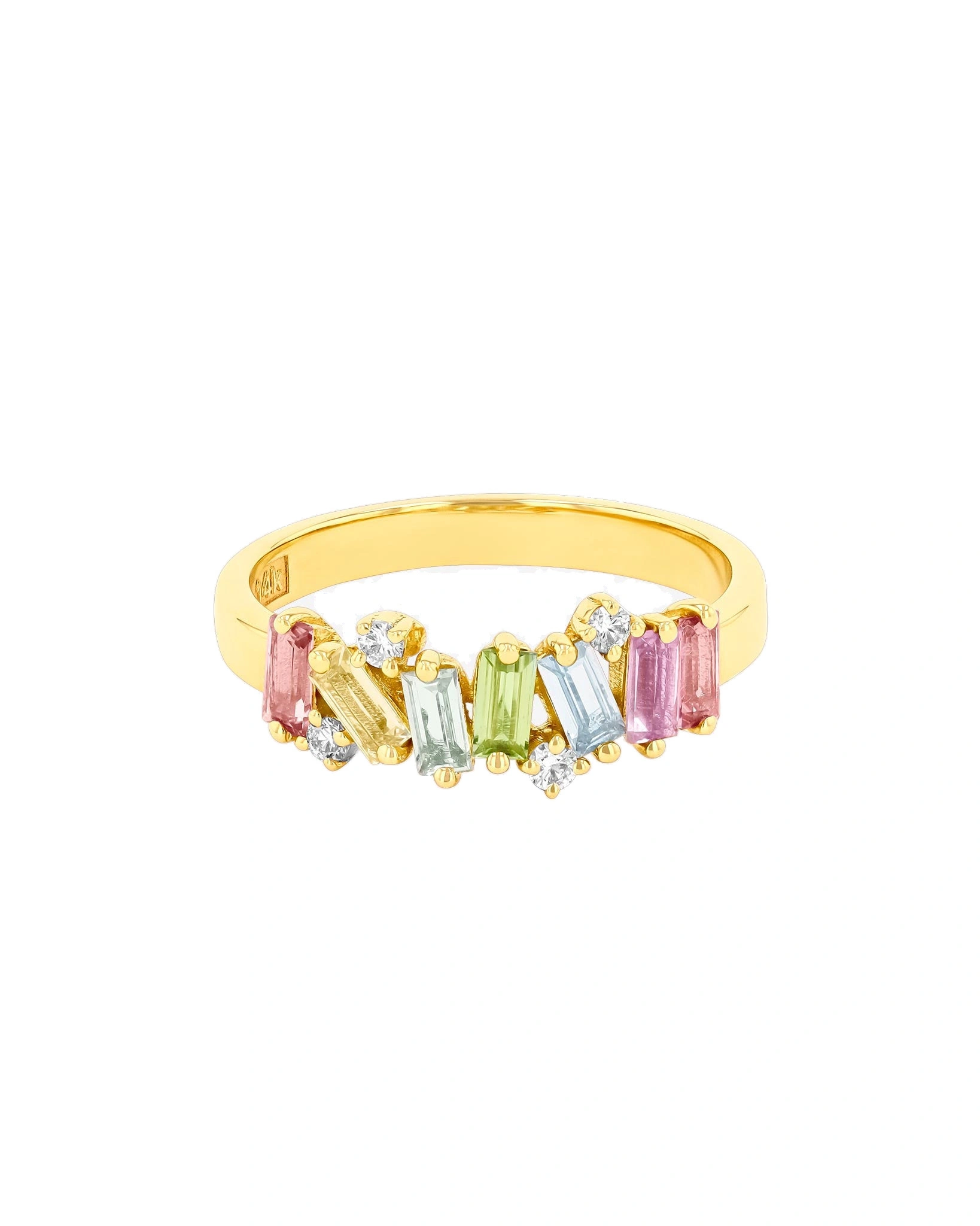 Suzanne Kalan Amalfi Burst Pastel Half Band in 14K Yellow Gold Suzanne Kalan Amalfi Burst Pastel Half Band in 14K Yellow Gold | Fine Rings | Coveti