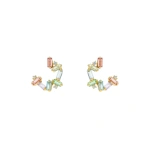 Suzanne Kalan Amalfi Burst Pastel Sideways Mini Hoops in 14K Yellow Gold | Fine Earrings | Coveti
