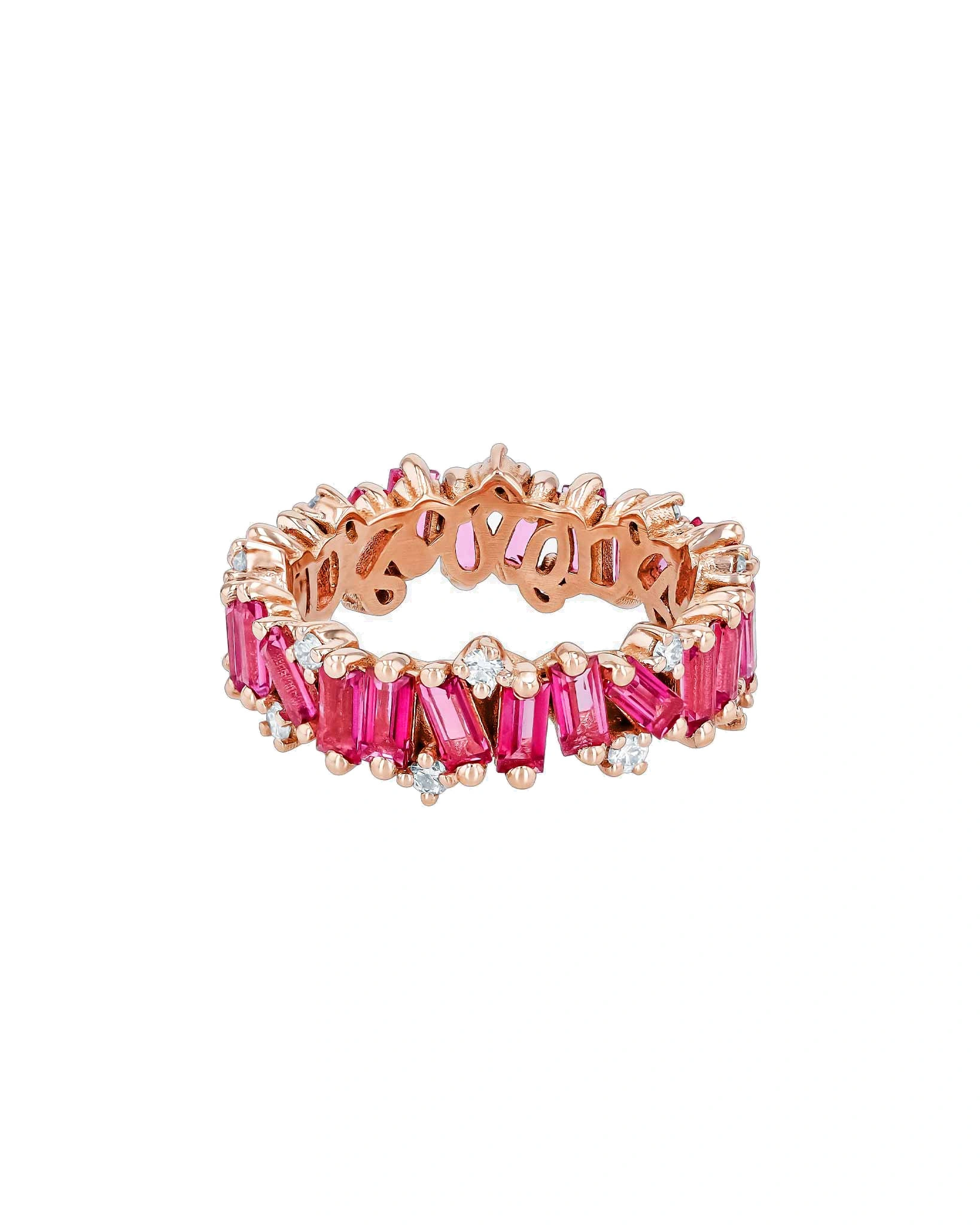 Suzanne Kalan Amalfi Burst Pink Topaz Eternity Band in 14K Rose Gold Suzanne Kalan Amalfi Burst Pink Topaz Eternity Band in 14K Rose Gold | Fine Rings | Coveti