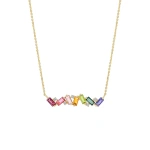 Suzanne Kalan Amalfi Burst Rainbow Bar Pendant in 14K Yellow Gold | Fine Necklaces | Coveti